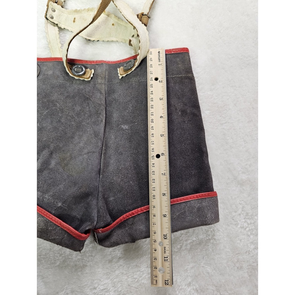 Vintage 1950s Lederhosen Child Size German Leather Shorts - Picture 10 of 11
